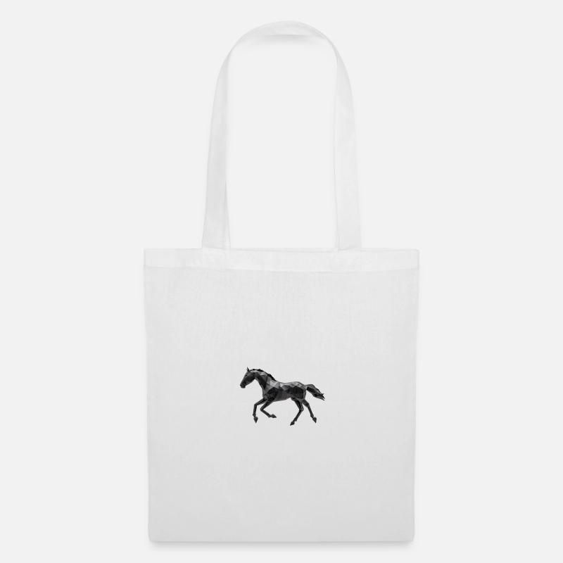 Schwarzes Pferd Low Poly Logo Art Design Rappe - Stoffbeutel - Weiß