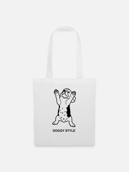 Hund Doggy Style, Geschenk für Hundefreunde - Stoffbeutel - Weiß