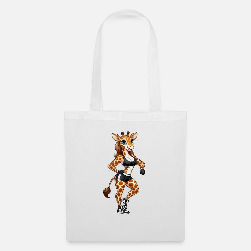 Fitnessstudio Giraffe Babe 2 - Stoffbeutel - Weiß