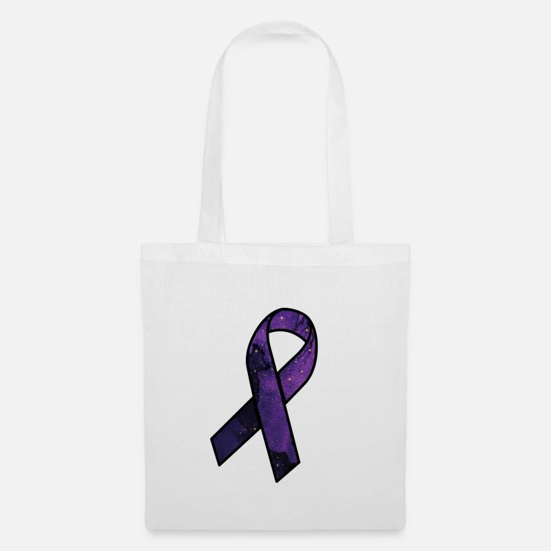 Fibromyalgie Schleife - Support Krankheit Schmerz - Stoffbeutel - Weiß