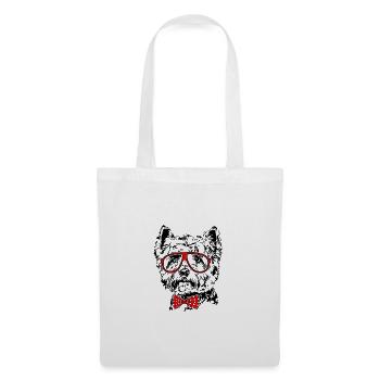 Drôle de lunettes WESTIE Chien Wilsigns - Sac en tissu - blanc - Devant