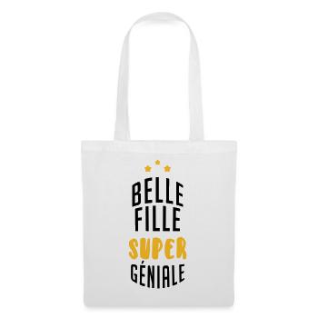 belle-fille / beau-fils / beau fils / belle fille - Sac en tissu - blanc - Devant