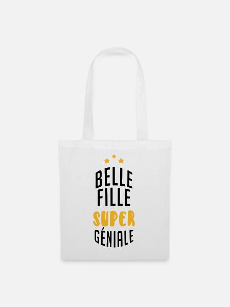 belle-fille / beau-fils / beau fils / belle fille - Sac en tissu - blanc