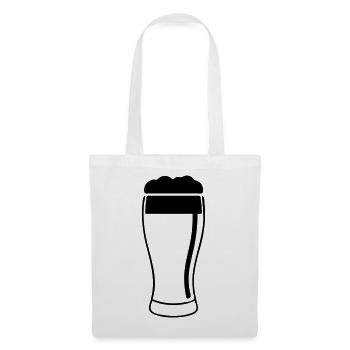 Beer glass with lush foam - Tote Bag - white - Front