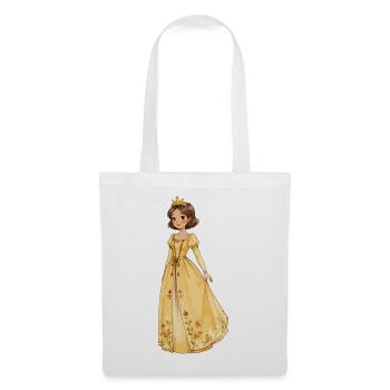 Gelbe Prinzessin Robe mit Blüten - Stoffbeutel - Weiß - Vorne