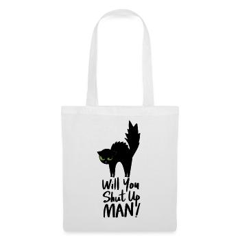 Night cat face with green eyes - Tote Bag - white - Front