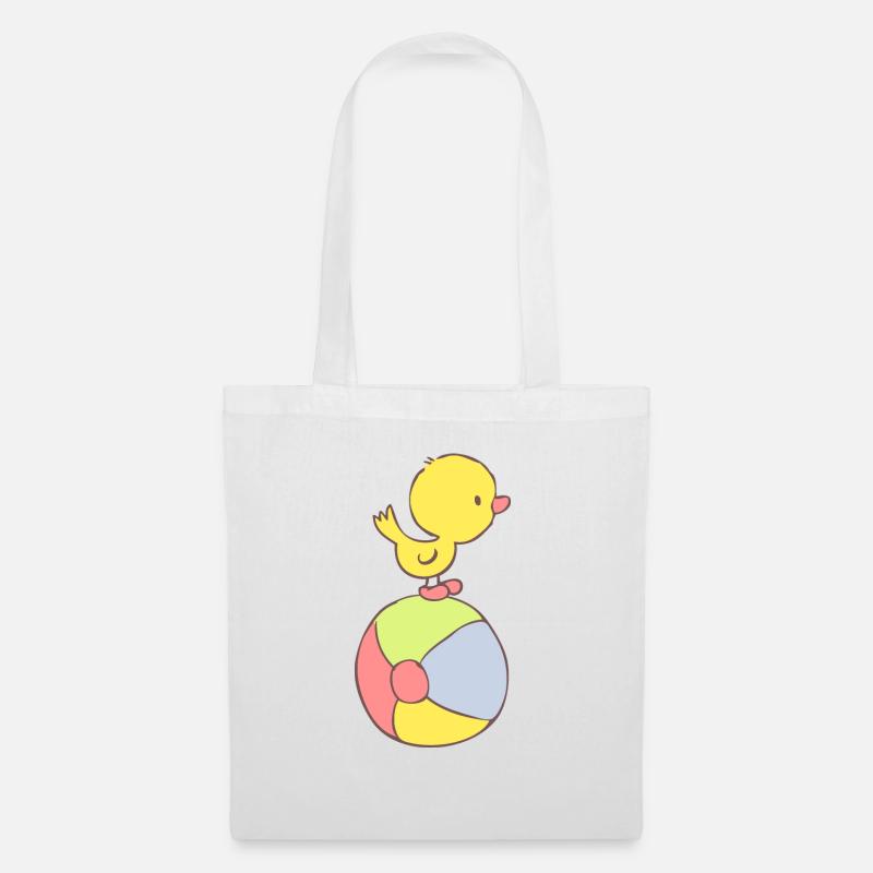 Duckling on beach ball - Stoffbeutel - Weiß