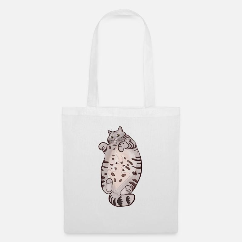 Katze - Stoffbeutel - Weiß
