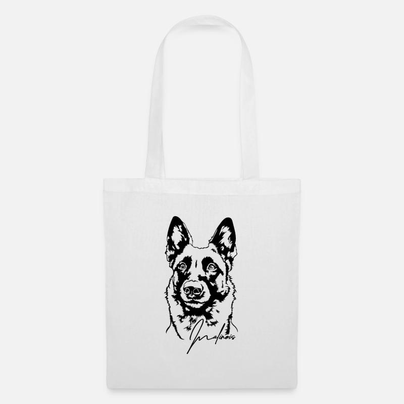 Malinois Portrait Hund Hunde Wilsigns - Stoffbeutel - Weiß
