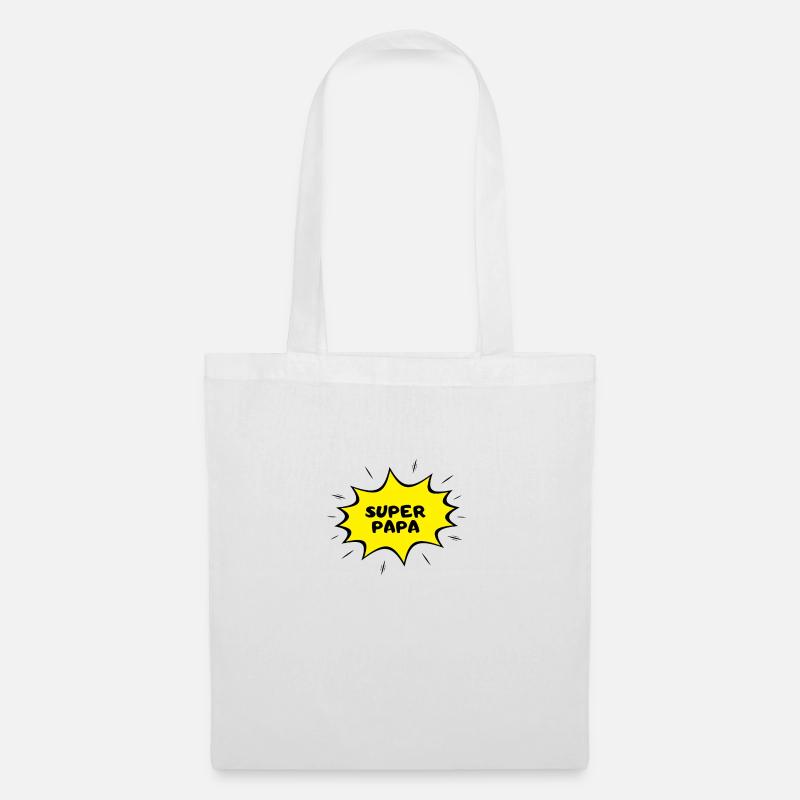 Super Papa Comic Vatertag Vater herz liebe - Stoffbeutel - Weiß