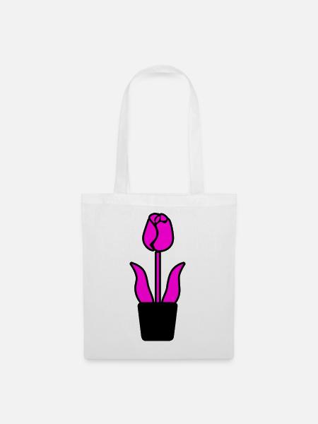 Blume - Stoffbeutel - Weiß