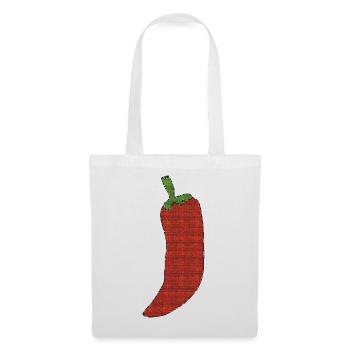 Chili Pixelkunst Feuerrot - Stoffbeutel - Weiß - Vorne