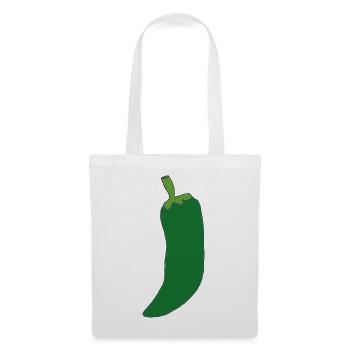 Grüne Chili Silhouette - Stoffbeutel - Weiß - Vorne