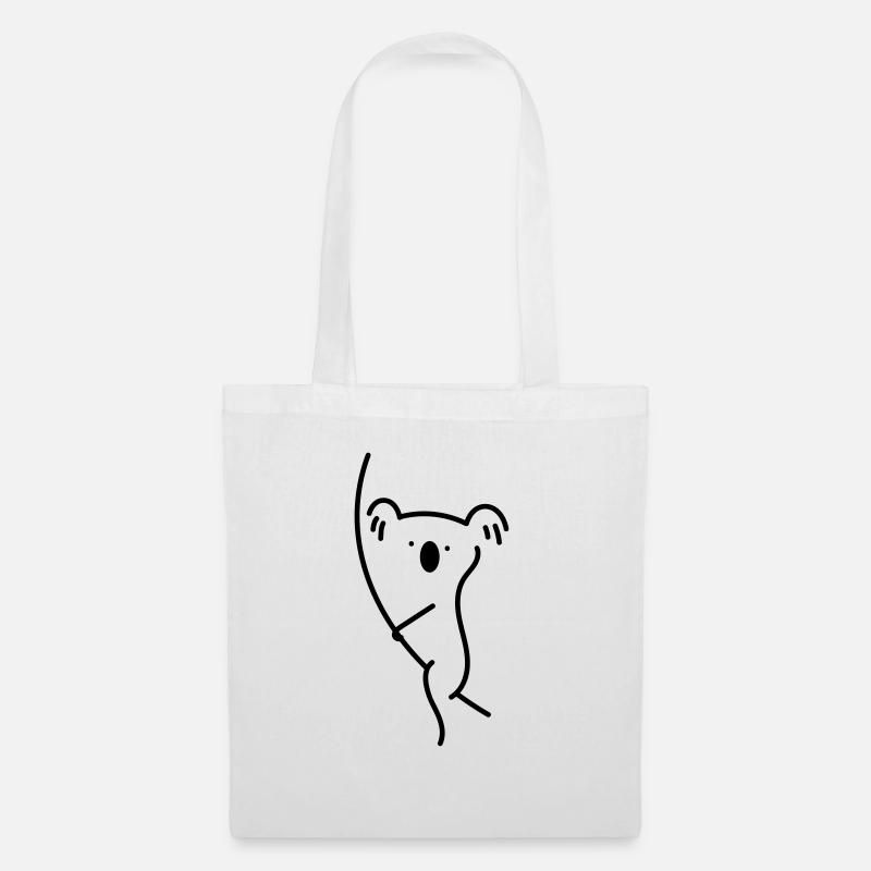 Koala Line Drawing - Tote Bag - white
