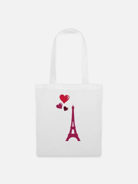 eiffel tower love - Stoffbeutel - Weiß