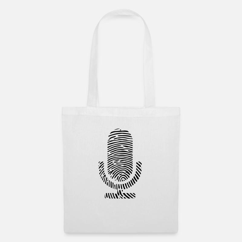 Fingerabdruck DNS DNA Mikrofon Sänger Podcast Mic - Stoffbeutel - Weiß