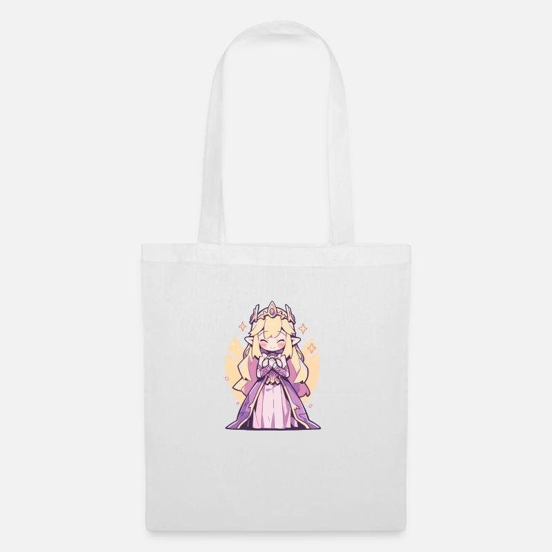 Princesse Chibi mignonne - Conception de conte de fées mignon - Sac en tissu - blanc