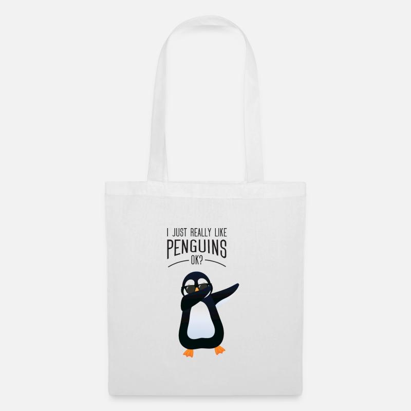 I Just Really Like Penguins Ok? Dabbing Penguin - Stoffbeutel - Weiß