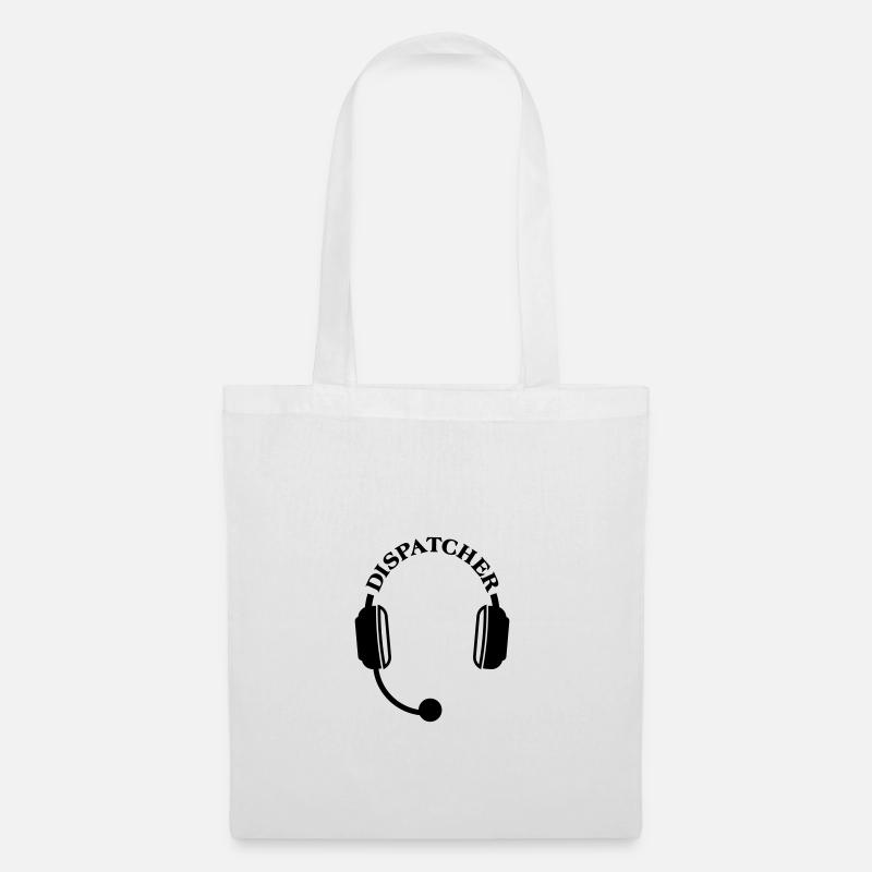 Dispatcher headset headphones micro micro emblem - Tote Bag - white