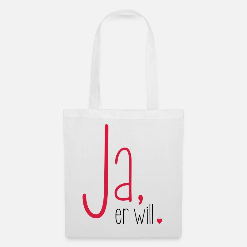Ja er will - Junggesellenabschied Junggeselle - Stoffbeutel - Weiß