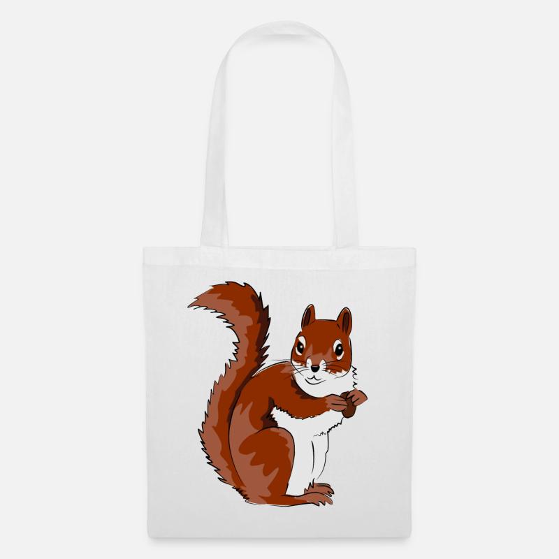 Cute Squirrel Illustration - Tote Bag - white