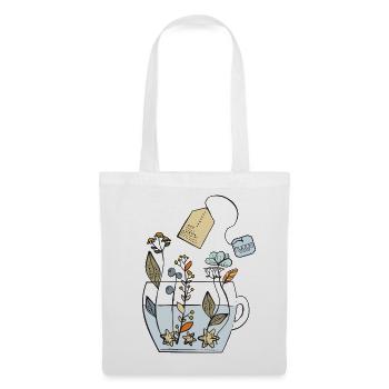 Hygge Tea Cup with Flowers - Tote Bag - white - Front