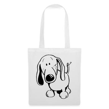 Lustiger Dackel - Dachshund - Stoffbeutel - Weiß - Vorne