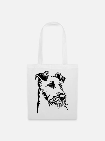 Irish Terrier Kopf - Stoffbeutel - Weiß