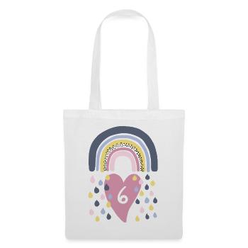 Rainbow 6th Birthday Enfants - Sac en tissu - blanc - Devant