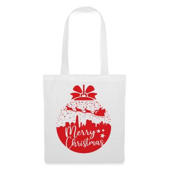 Weihnachten Schneeball Santa Sleigh Frohe Weihnachten Geschenk - Stoffbeutel - Weiß - Vorne