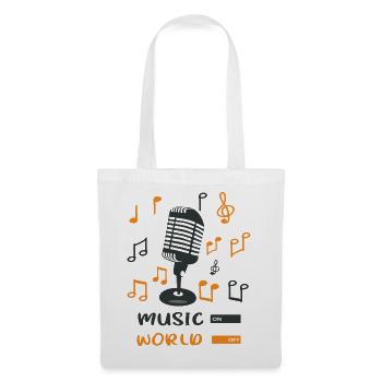 Musik AN Welt AUS - Stoffbeutel - Weiß - Vorne