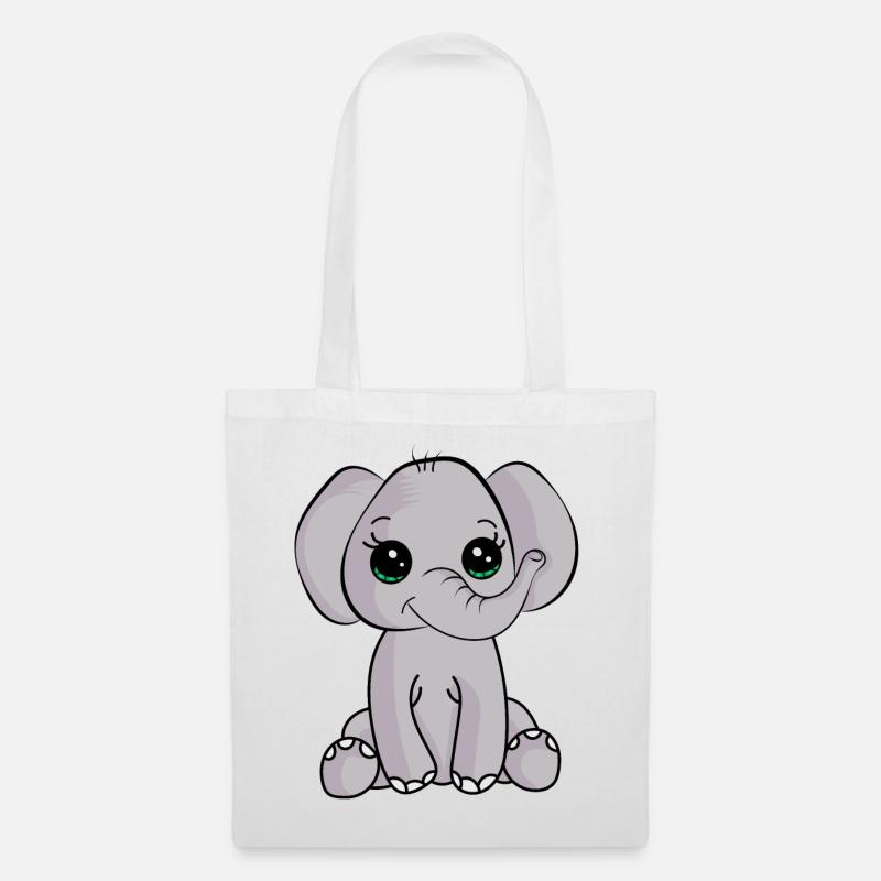 Bébé éléphant - Sac en tissu - blanc