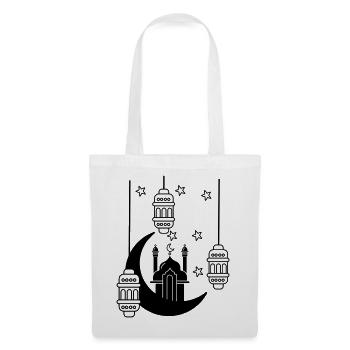 Mosquée dans les lumières de la lune et les étoiles - Sac en tissu - blanc - Devant
