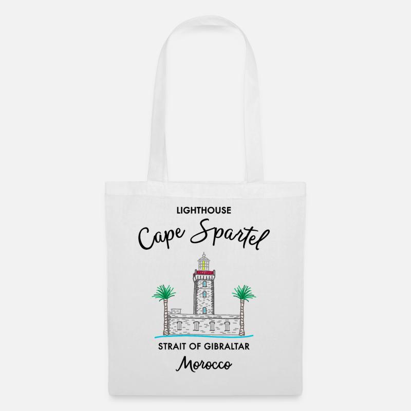 Morocco, Cape Spartel Lighthouse, Gibraltar - Tote Bag - white