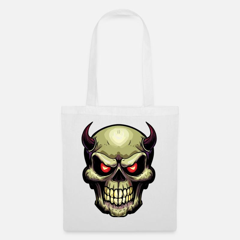 Crâne - Sac en tissu - blanc