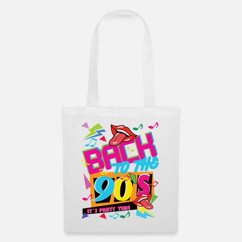 BACK TO THE 90 S IT S PARTY TIME - Stoffbeutel - Weiß