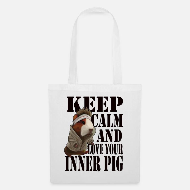 Keep Calm and Love Your Inner Pig - Stoffbeutel - Weiß