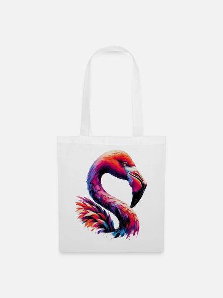Flamingo - Stoffbeutel - Weiß