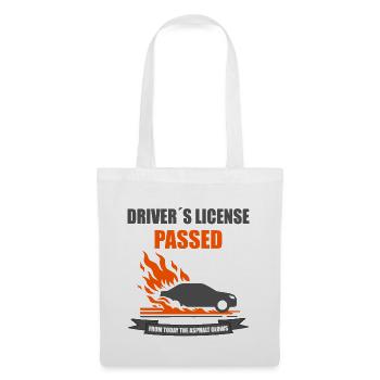 Permis de conduire passé Funny Car FlamesT-shirt - Sac en tissu - blanc - Devant
