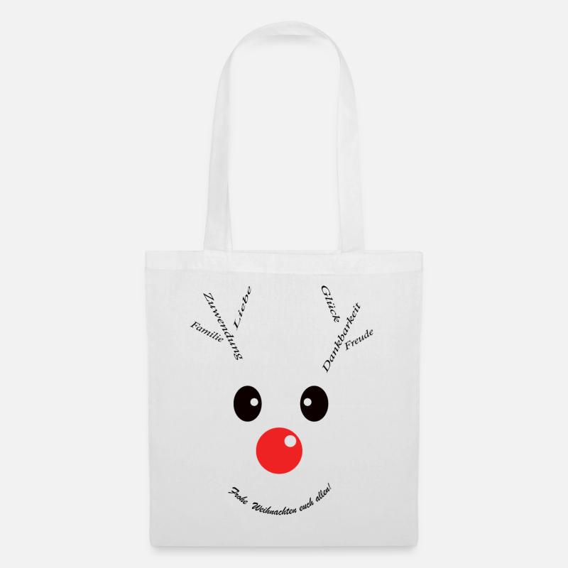 Frohe Weihnachten Rudolf - Stoffbeutel - Weiß