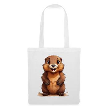Marmotte mignonne - Sac en tissu - blanc - Devant