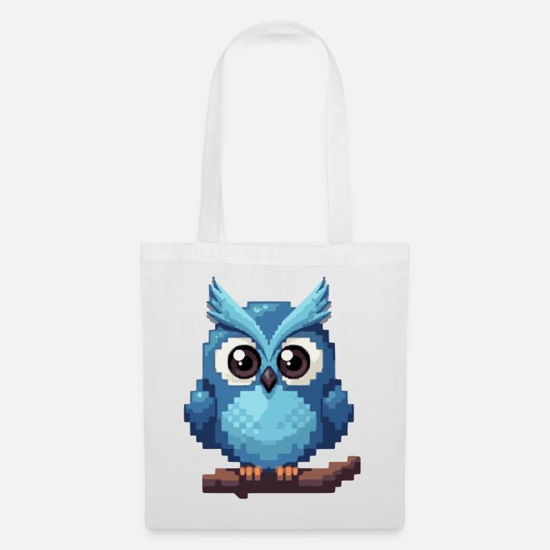Pixel Owl – Retro 8-Bit Style - Tote Bag - white