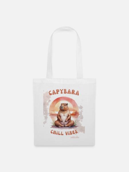 Chill, Relax & Capybara - Stoffbeutel - Weiß