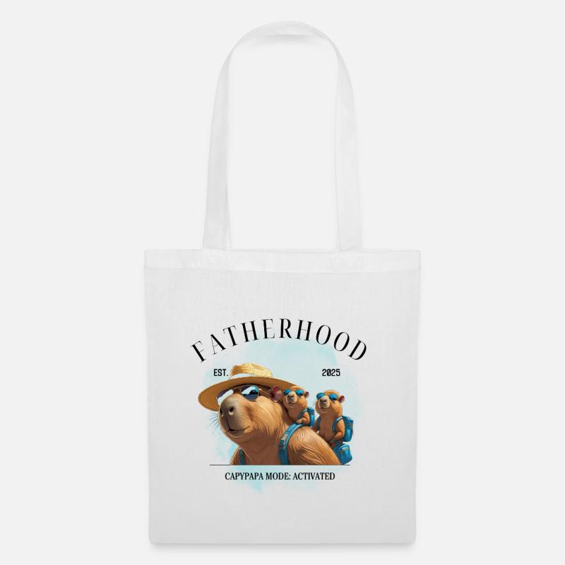 Fatherhood EST. 2025 – Capypapa Mode Activated - Stoffbeutel - Weiß