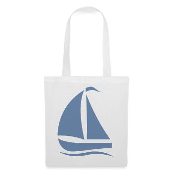 Minimalistische Segelboot Silhouette Nordsee  - Stoffbeutel - Weiß - Vorne