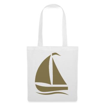 Minimalistische Segelboot Silhouette Nordsee  - Stoffbeutel - Weiß - Vorne