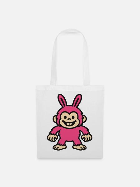 Rabbit Monkey - Stoffbeutel - Weiß