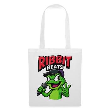 Funny frog with rap microphone - Tote Bag - white - Front