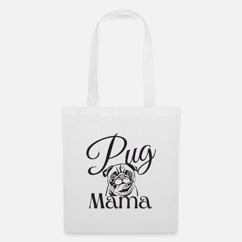 Mops-Mama - Stoffbeutel - Weiß