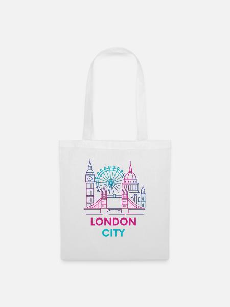 London Neon Skyline - Stoffbeutel - Weiß
